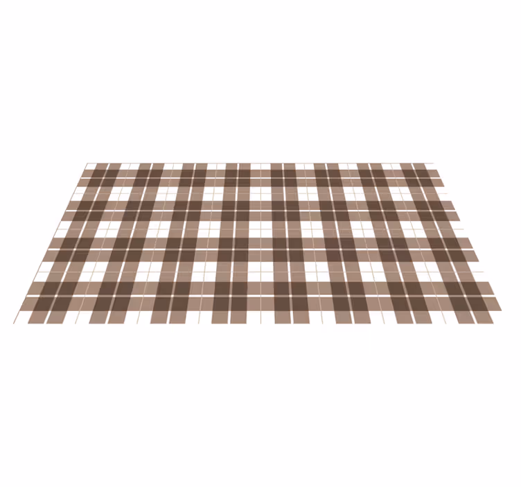 Tapis vinyle carreaux de ciment imprimé à damiers marron - TenStickers
