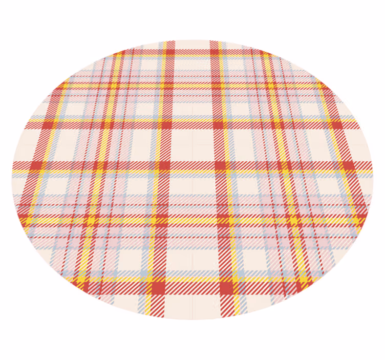 Tapis vinyle rond motif à carreaux vibrant - TenStickers