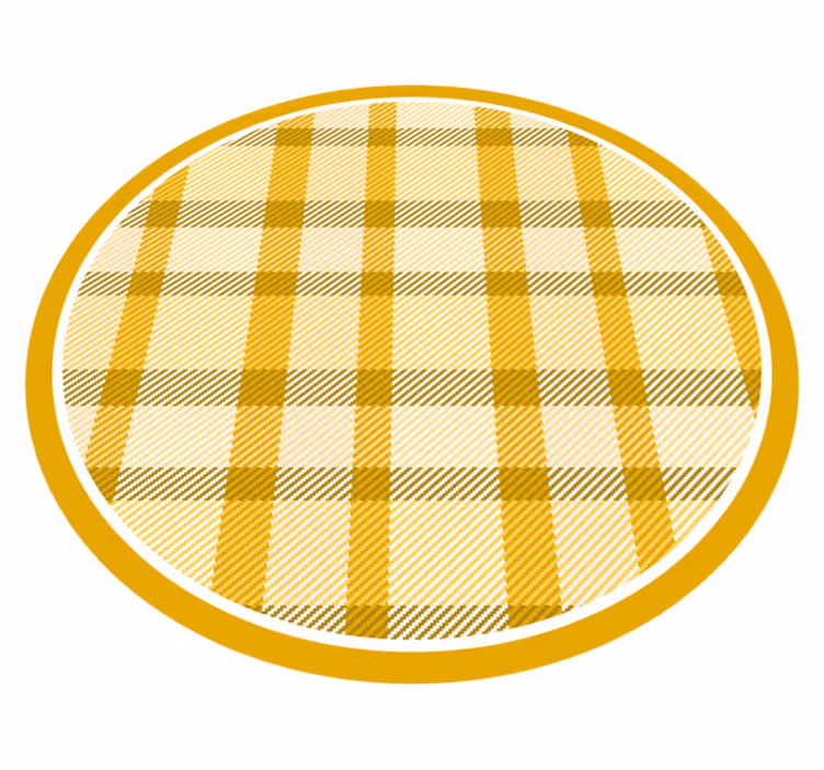 Tapis vinyle rond imprimé à carreaux jaunes - TenStickers