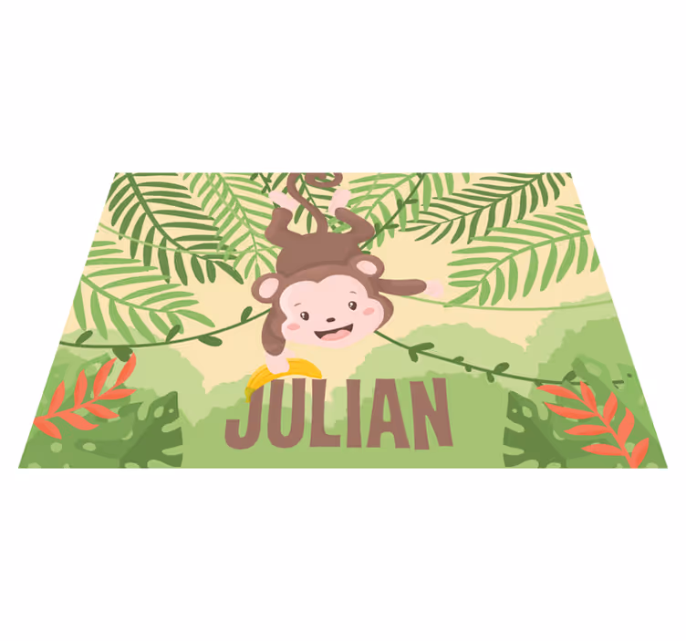 Tapis vinyle personnalisé thème du singe ludique - TenStickers