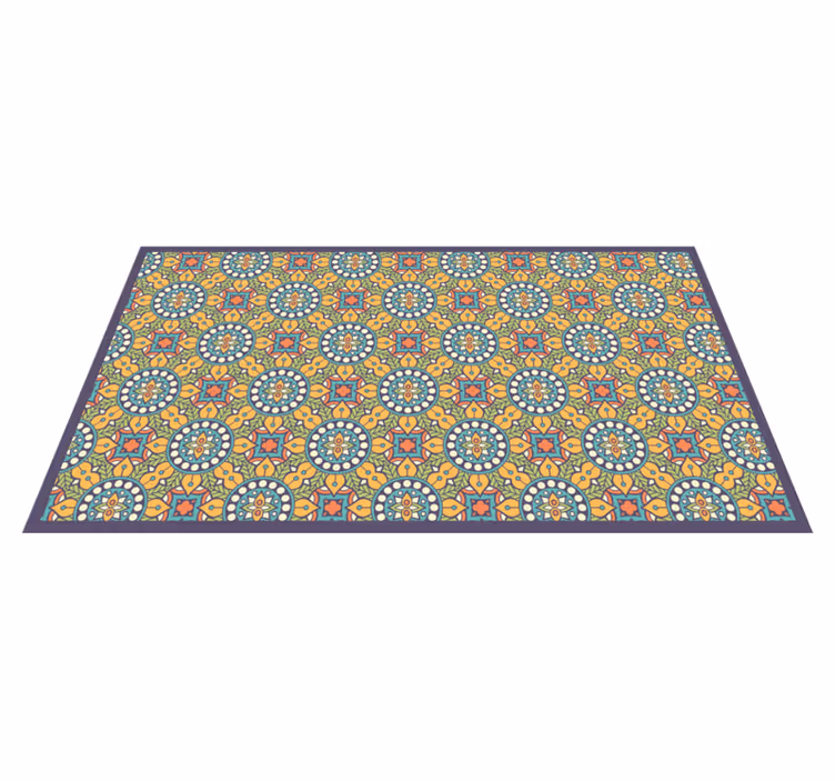 Tapis mosaique vinyle composition jaune colorée - TenStickers