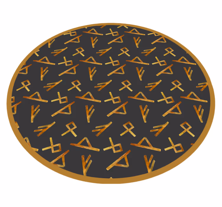 Tapis vinyle géométrique formes abstraites dorées - TenStickers