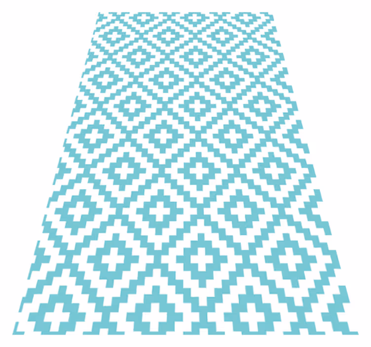 Tapis vinyle géométrique motif turquoise - TenStickers