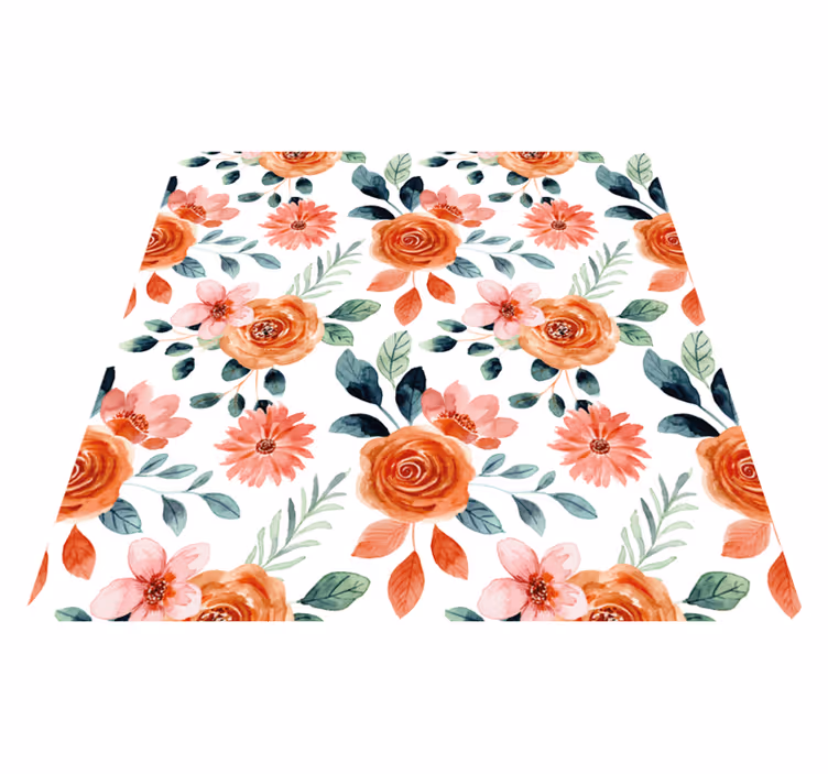 Tapis vinyle fleurs et plantes délice fleuri - TenStickers