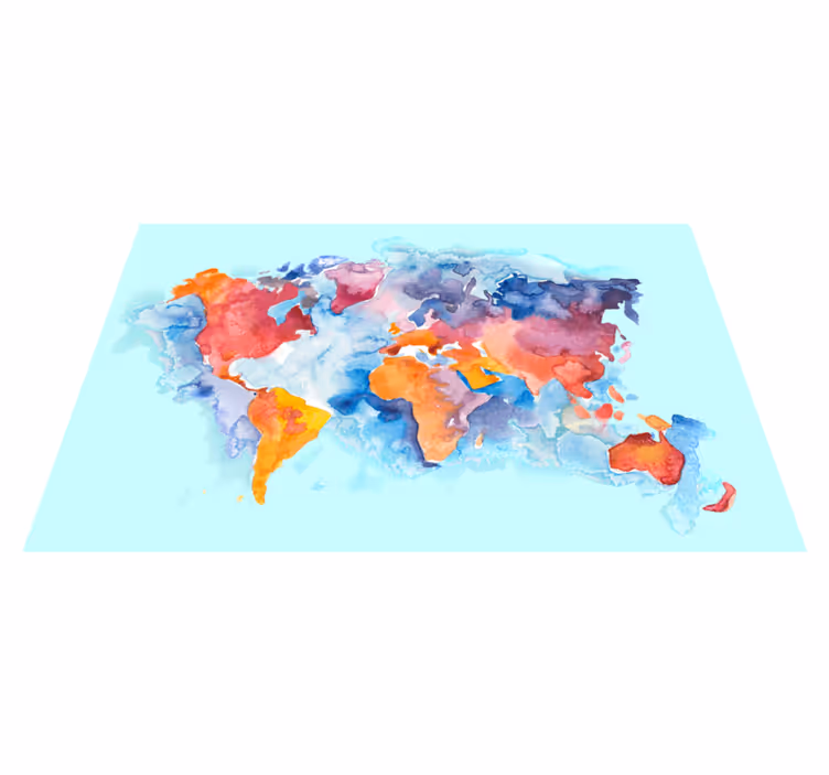Tapis vinyle carte du monde carte du monde colorée - TenStickers