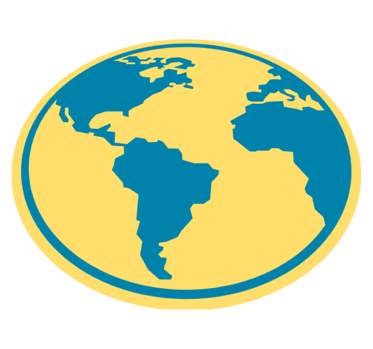 Tapis vinyle rond carte géographique du monde - TenStickers