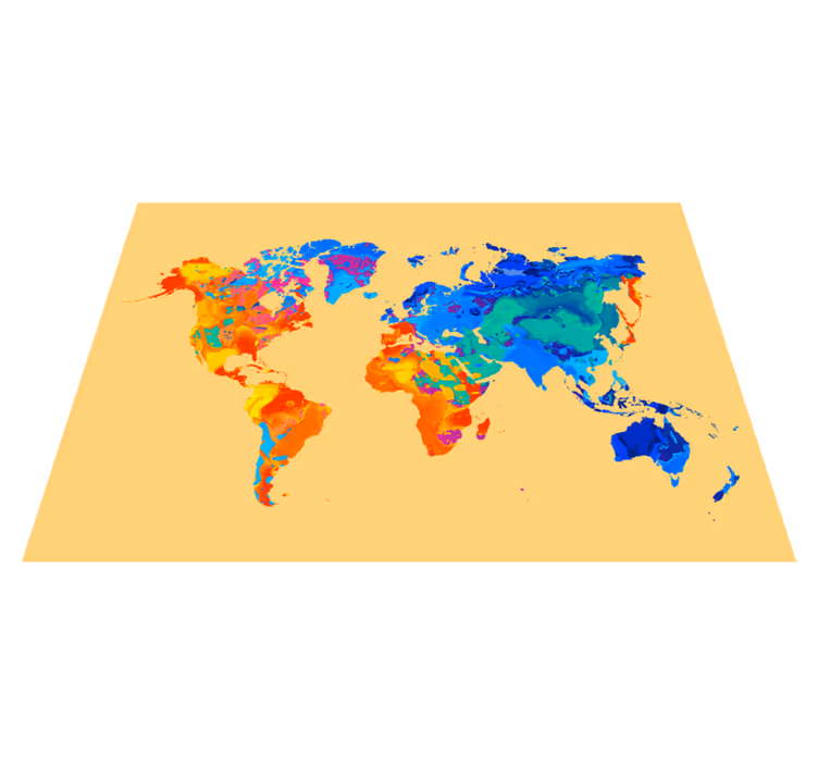 Tapis vinyle carte du monde carte du monde lumineuse - TenStickers