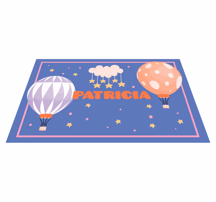 Tapis vinyle personnalisé aventures en montgolfière - TenStickers