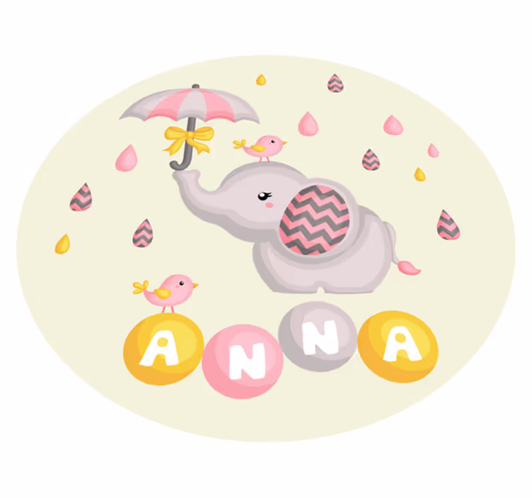 Tapis vinyle personnalisé joli motif d'éléphant - TenStickers