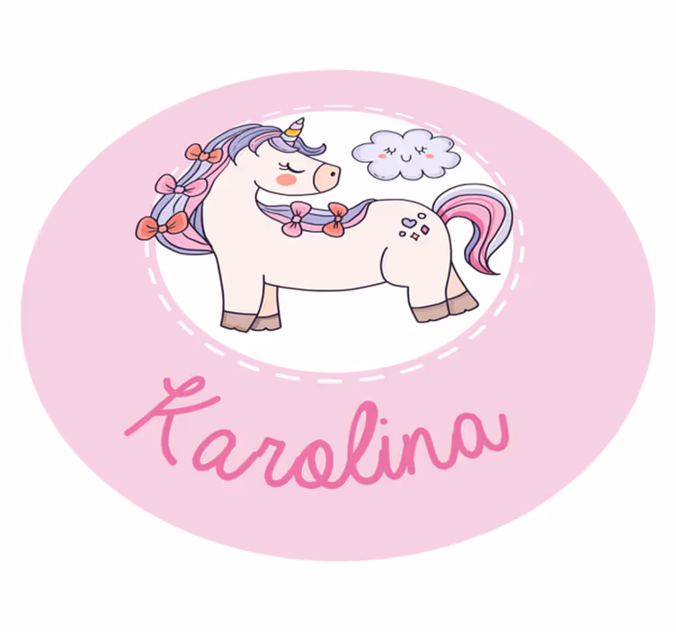 Tapis vinyle personnalisé licorne avec nom - TenStickers