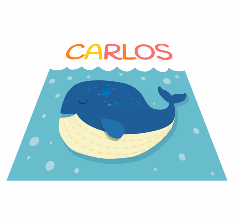Tapis vinyle personnalisé scène de baleine fantaisiste - TenStickers