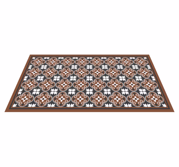 Tapis mosaique vinyle composition florale complexe - TenStickers