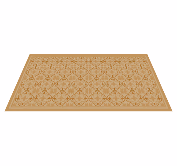 Tapis vinyle carreaux vinyle floral vintage beige - TenStickers