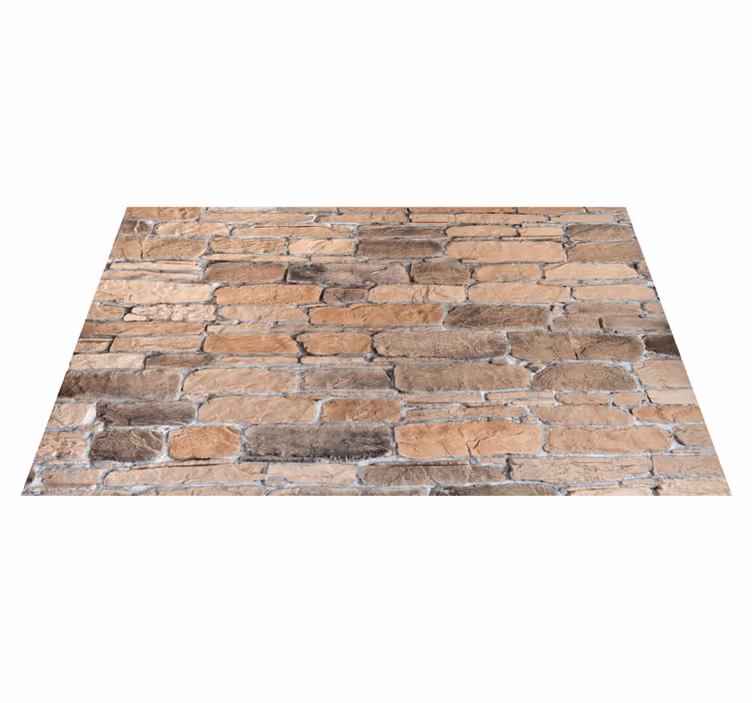 Tapis vinyle motif Modèle briques pierre marron - TenStickers