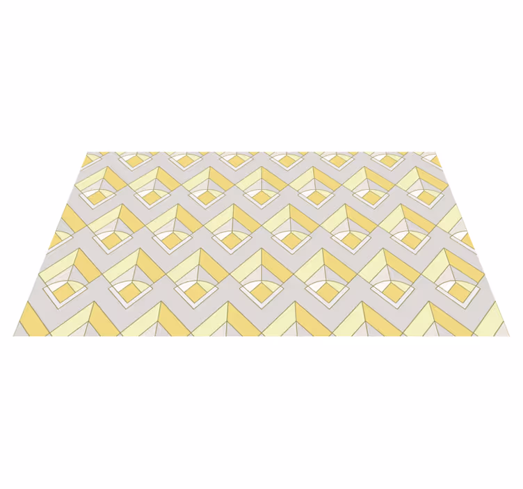 Tapis vinyle géométrique motif jaune et gris - TenStickers
