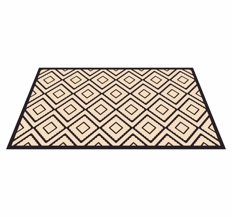 Tapis vinyle geometrique vinyle losanges gris et beige - TenStickers