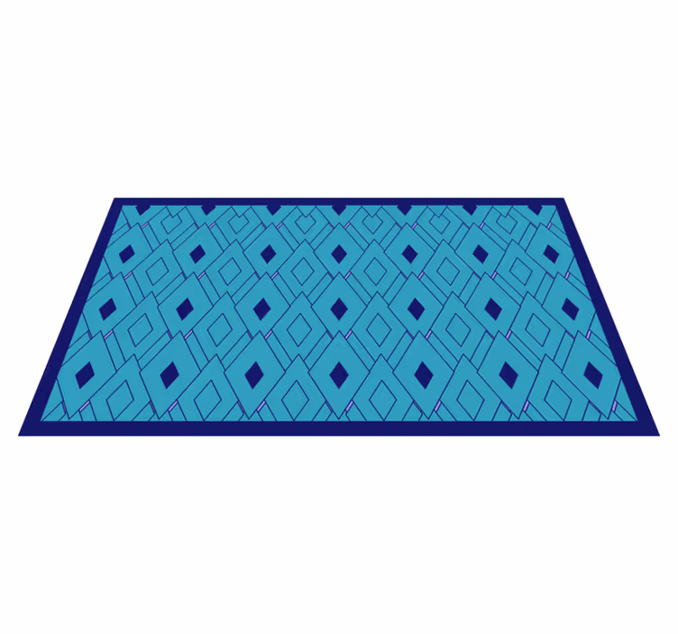 Tapis vinyle géométrique éléments de diamant bleu - TenStickers