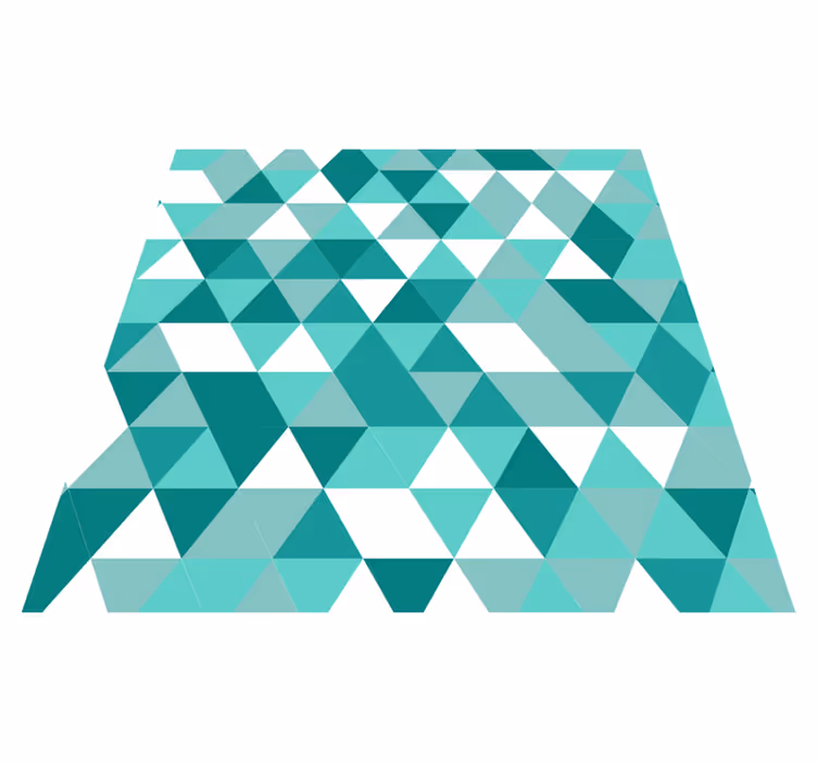 Tapis vinyle salon nuances triangulaires turquoise - TenStickers