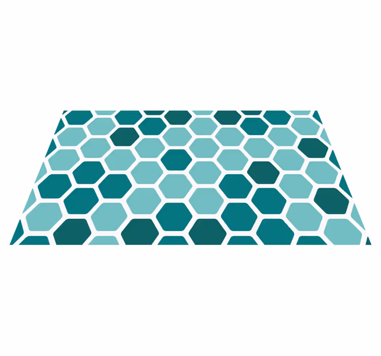 Tapis vinyle géométrique motif nid d'abeille vert - TenStickers
