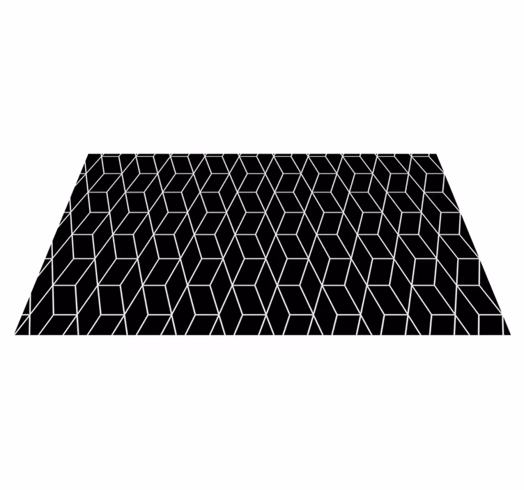 Tapis vinyle minimaliste Carrés noirs superposés - TenStickers