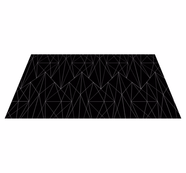 Tapis vinyle salle à manger minimaliste noir et blanc - TenStickers
