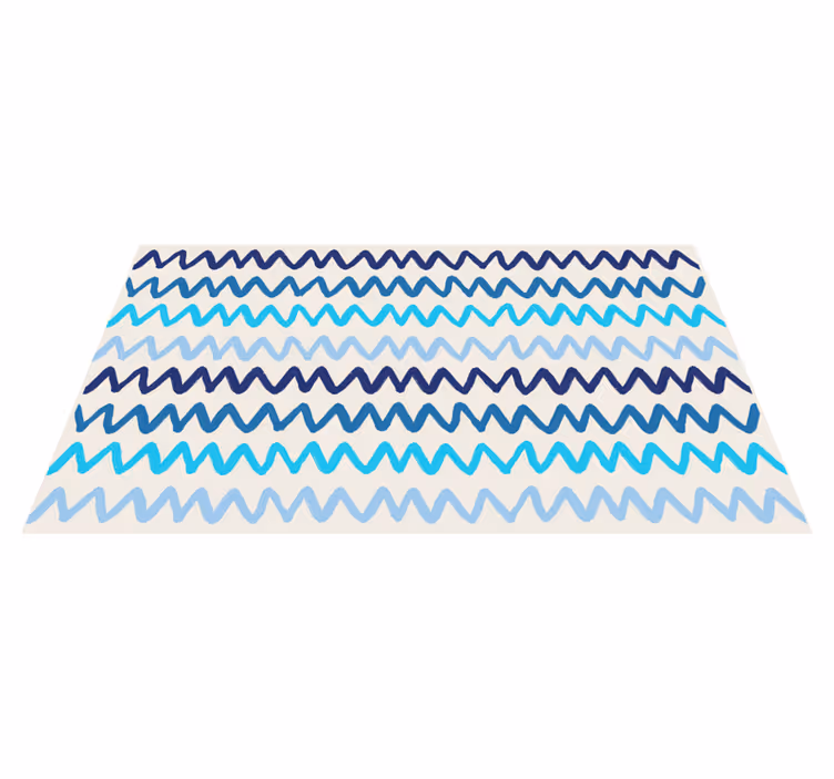 Tapis vinyle salle de bain motifs à rayures ondulées - TenStickers