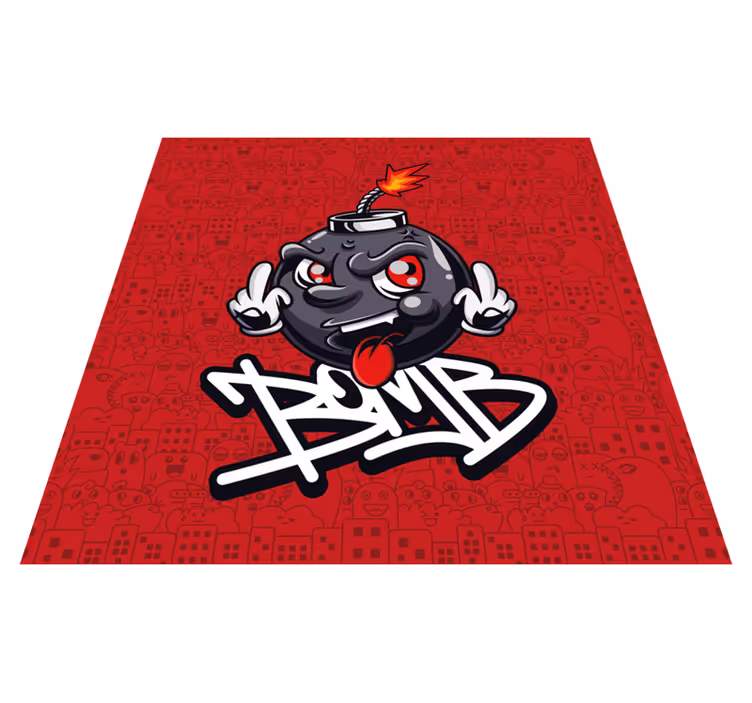 Tapis vinyle moderne Swag baby bombe graffiti dessin animé - TenStickers
