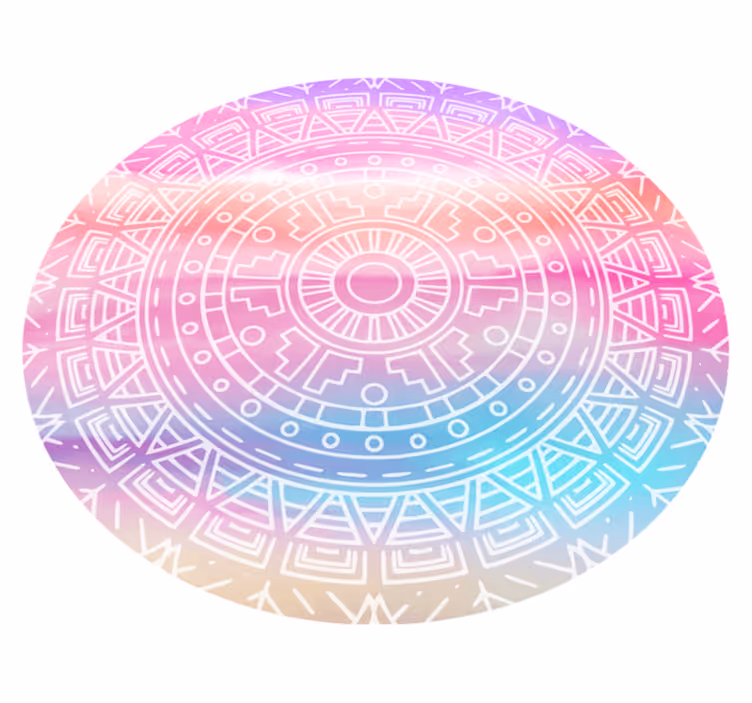 Tapis vinyle mandala élément géométrique vivant - TenStickers