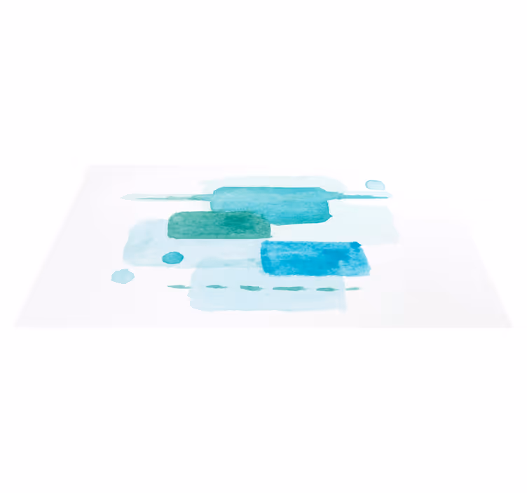 Tapis vinyle salon blocs de couleurs aquatiques - TenStickers