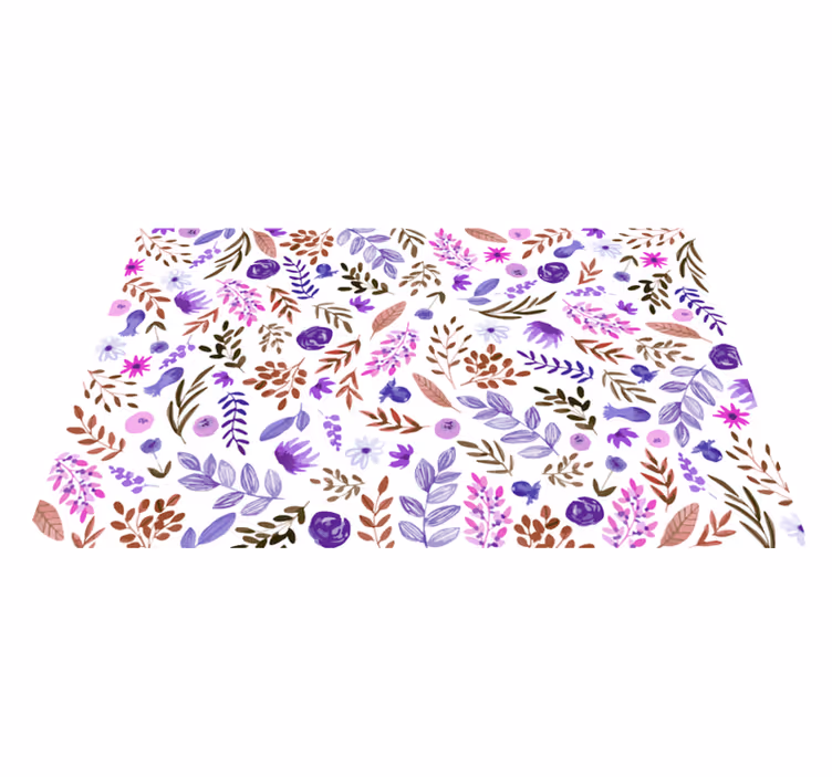 Tapis vinyle fleurs et plantes motif naturel - TenStickers