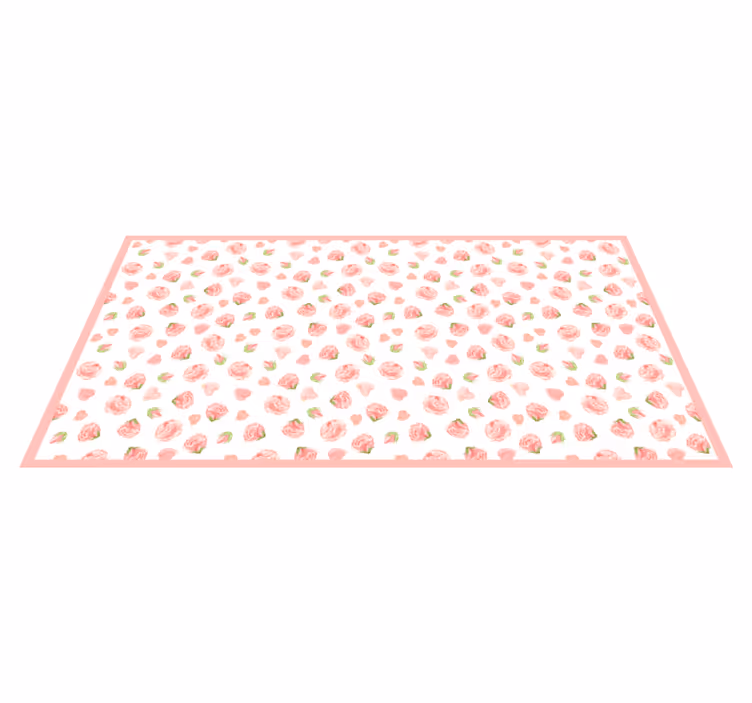 Tapis vinyle salon Roses aquarelles en rose - TenStickers