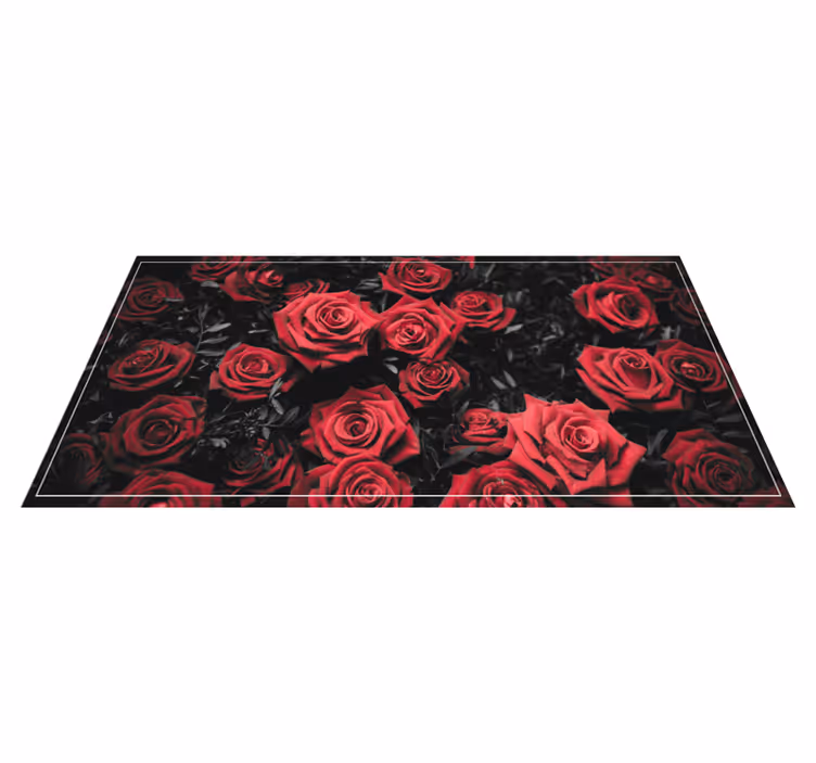 Tapis vinyle fleurs et plantes design roses rouges réalistes - TenStickers
