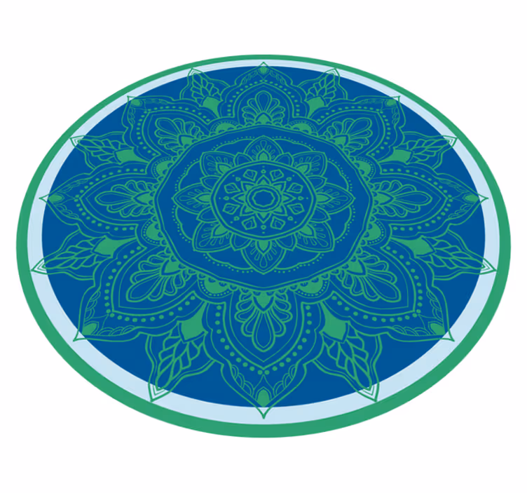Tapis vinyle mandala composition florale élaborée - TenStickers