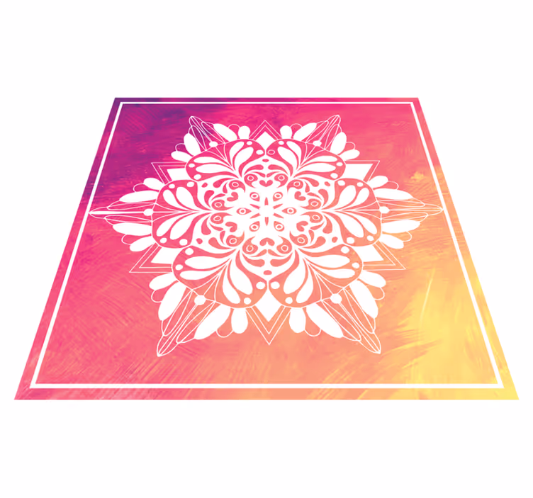 Tapis vinyle mandala arrangement botanique élaboré - TenStickers