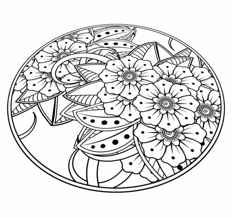 Tapis vinyle mandala style floral - TenStickers