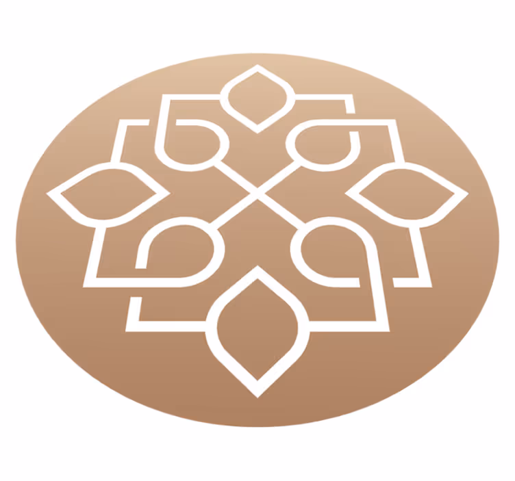 Tapis vinyle mandala motif marron et blanc - TenStickers