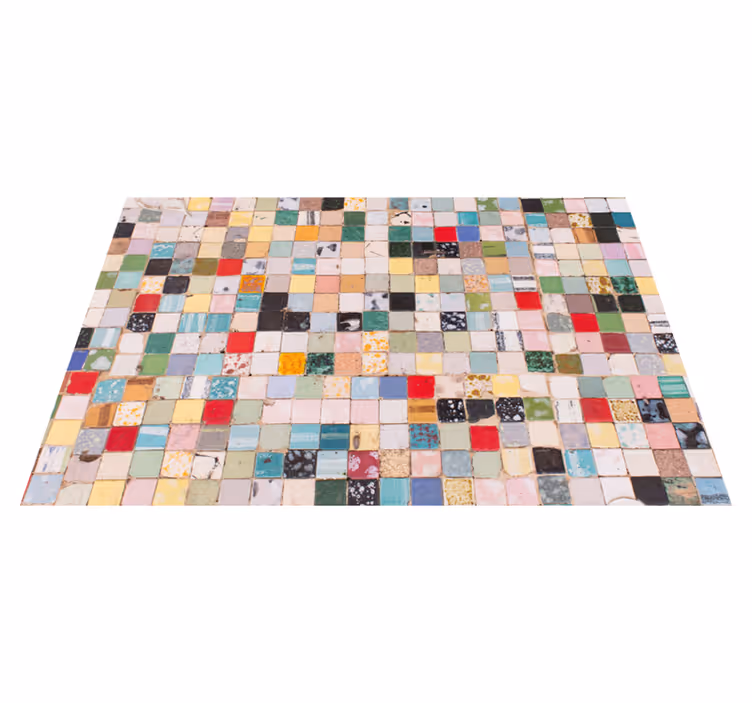 Tapis vinyle texture céramique carrelée vintage - TenStickers