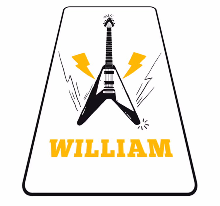 Tapis vinyle Prénom guitare électrique - TenStickers