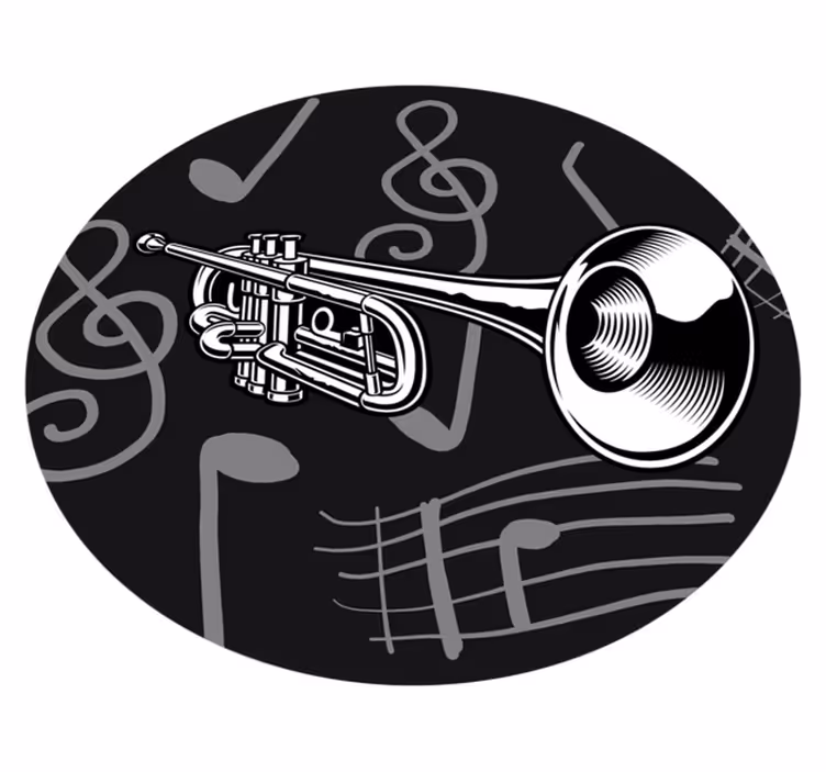 Tapis vinyle rond thème d'instrument de musique - TenStickers