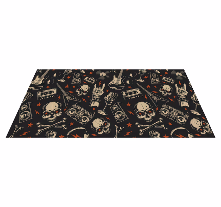 Tapis vinyle ado thème musical du crâne - TenStickers