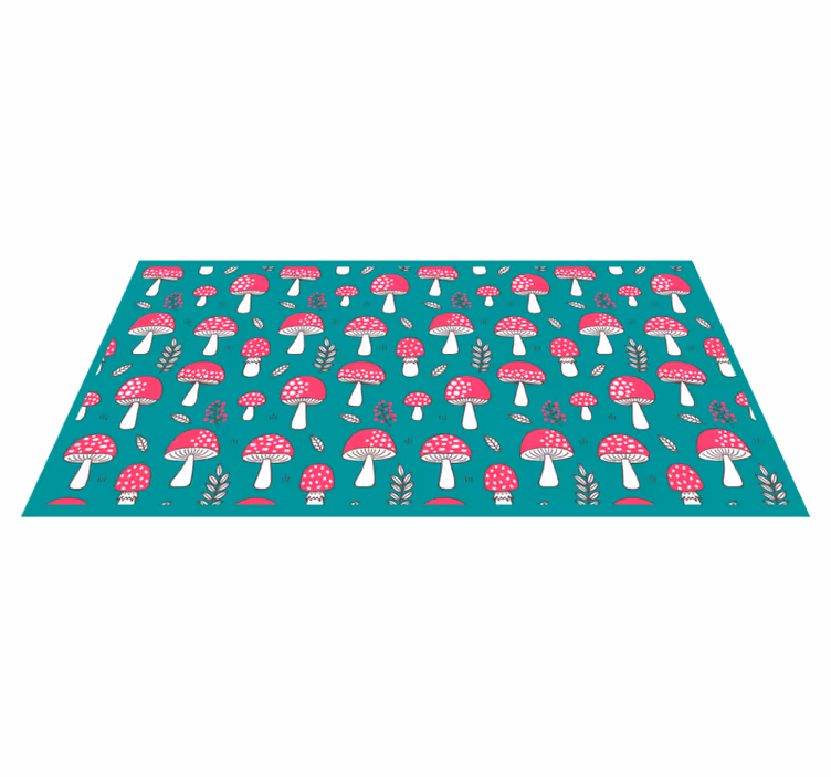 Tapis vinyle nature motif champignon vibrant - TenStickers