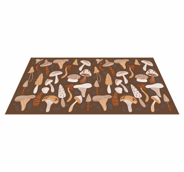 Tapis vinyle nature motifs champignons - TenStickers