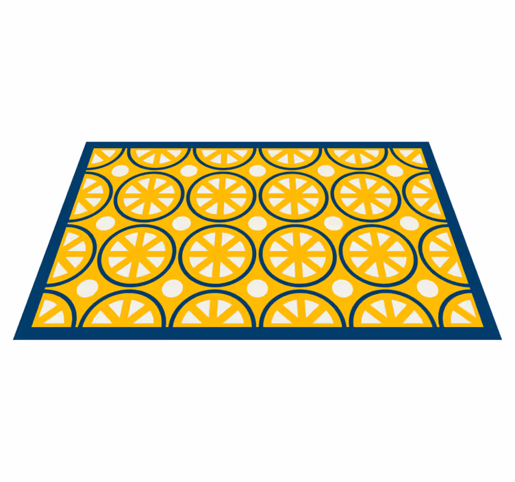 Tapis vinyle carreaux Cercles jaunes gris foncé - TenStickers