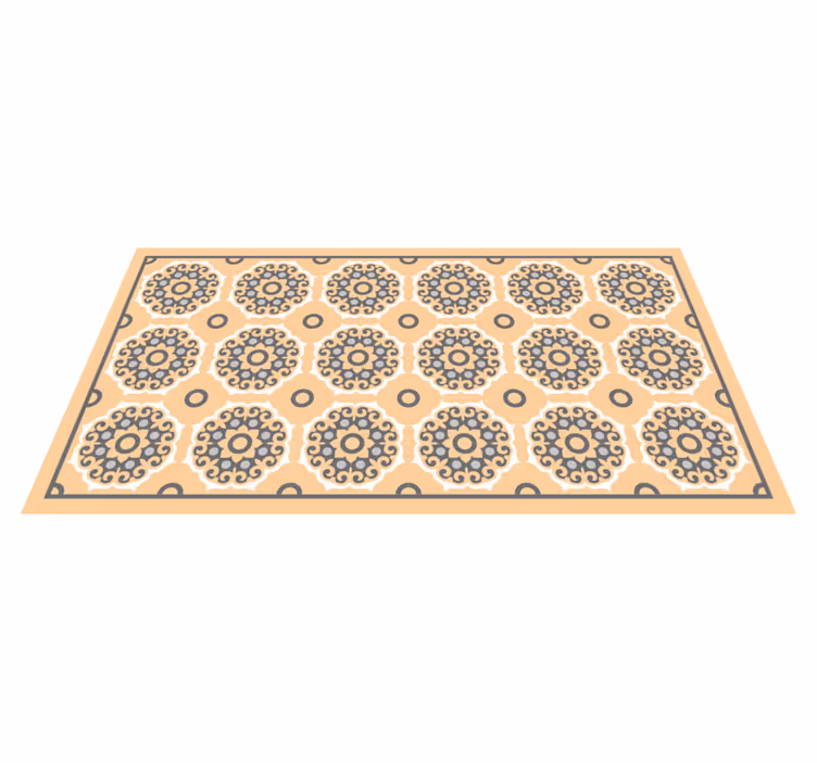 Tapis vinyle lignes et détails en beige et gris - TenStickers