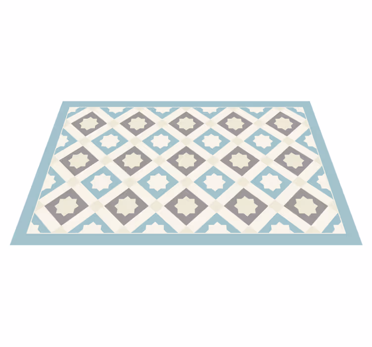 Tapis vinyle étoiles modernes motif bleu clair - TenStickers