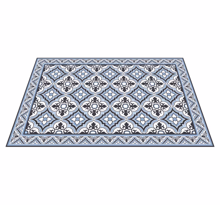 Tapis vinyle marbre motif géométrique floral - TenStickers