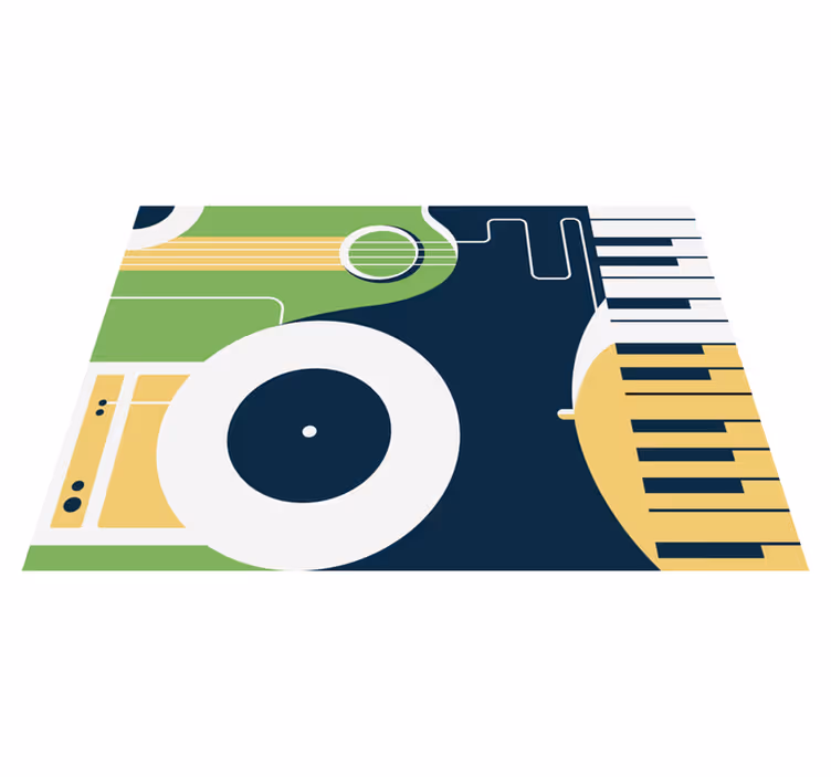 Tapis vinyle rectangulaire motif d'instrument de musique - TenStickers