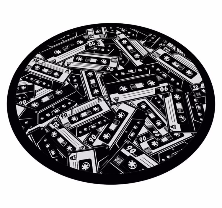 Tapis vinyle rond Modèle de cassette - TenStickers