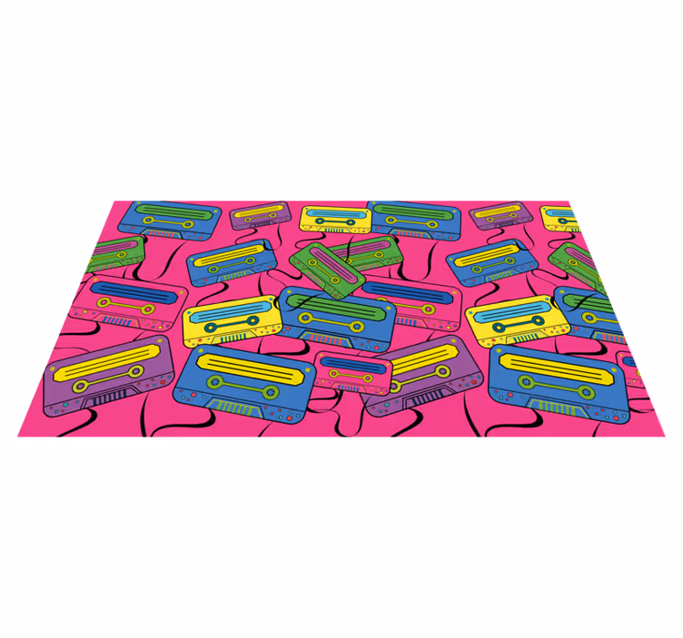 Tapis vinyle ado motif de cassette vintage - TenStickers