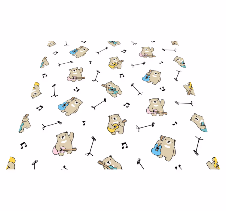 Tapis vinyle chambre bébé modèle d'ours musicaux - TenStickers